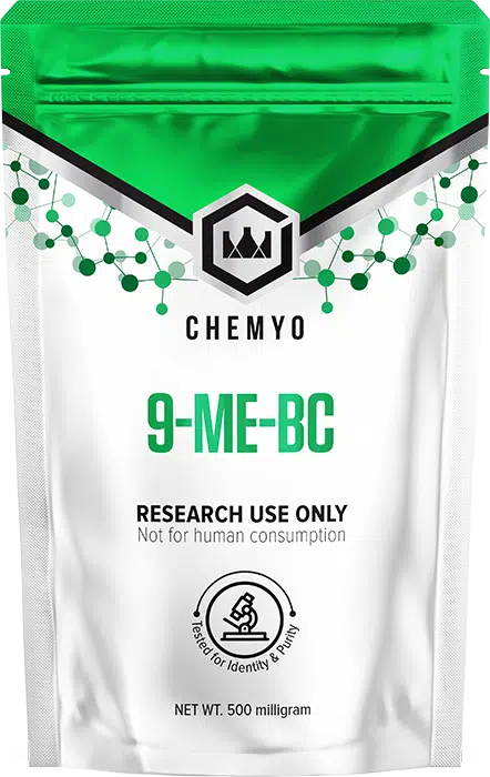9-ME-BC 9-methyl-beta-carboline powder 500mg front label - Chemyo research grade dopaminergic compound