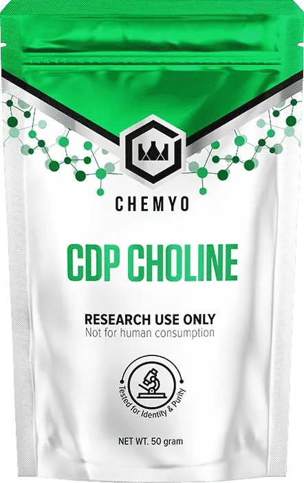 CDP Choline Citicoline powder 50g front label - Chemyo research grade choline precursor