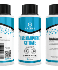 Enclomiphene Citrate group product shot showing HDPE bottle and batch code