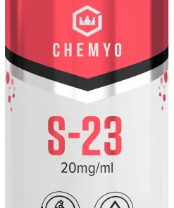 S-23 SARM solution 20mg/ml front label – Chemyo research grade