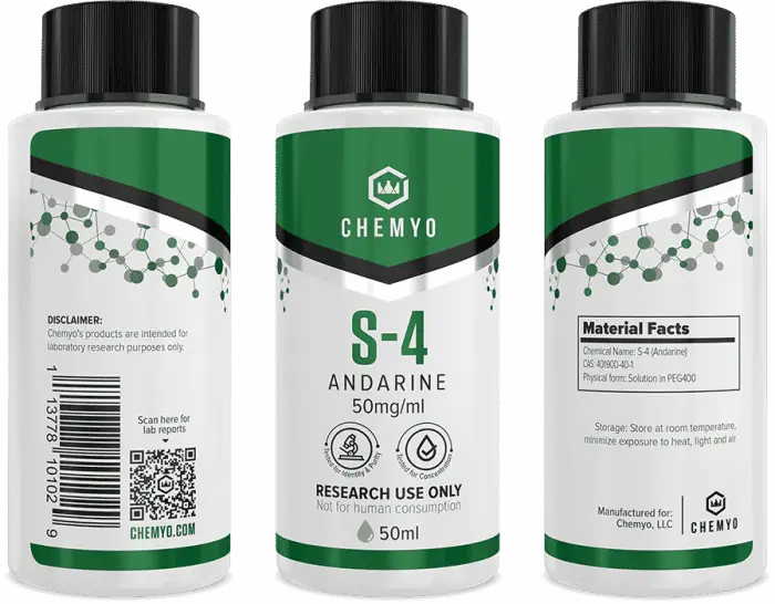 Andarine S4 group product shot – Chemyo research grade SARM