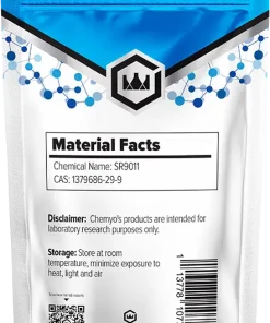 SR9011 powder back label showing batch code and purity – Chemyo