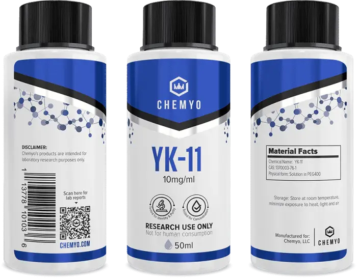 YK-11 SARM group shot showing induction seal – Chemyo research grade
